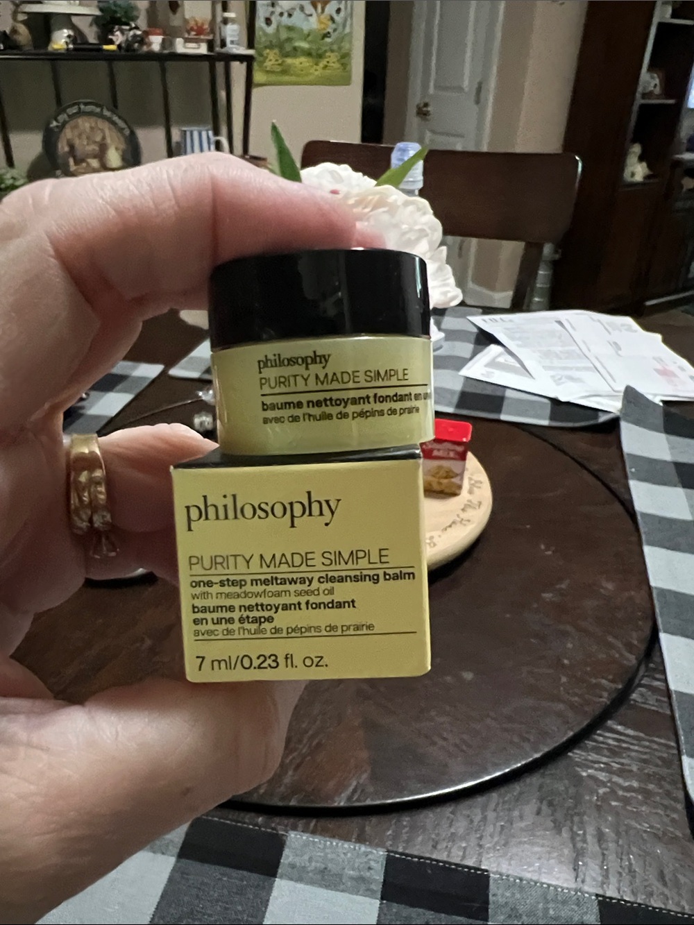 New philosophy Purity Made Simple Cleansing Balm Jar in Yellow with Black Lid